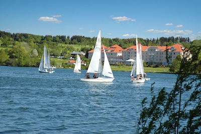 Ort Wiesensee Boote Sommer