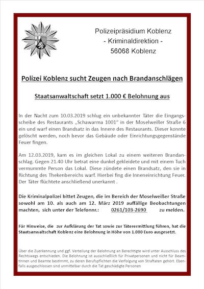 20190423 Fahndungsplakat Imbiss Koblenz