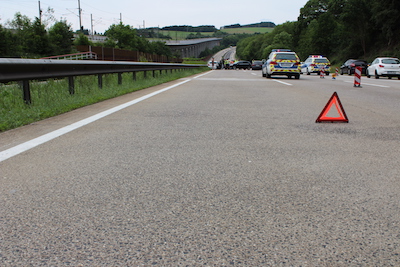 Symbol Polizei Unfall Autobahn